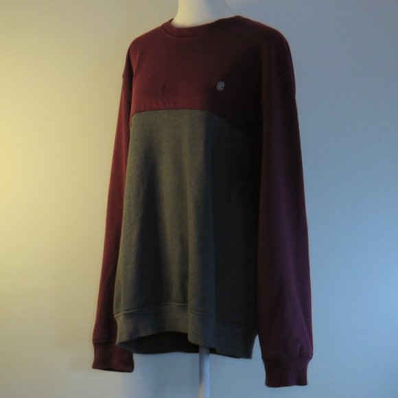 IZOD Advantage Performance Stretch Long Sleeve Gray & Burgundy Shirt Size L C825 - Picture 4 of 7